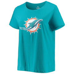 Tua Tagovailoa Miami Dolphins Women's Plus Size Fair Catch Name & Number Scoop Neck T-Shirt - Aqua T-shirts