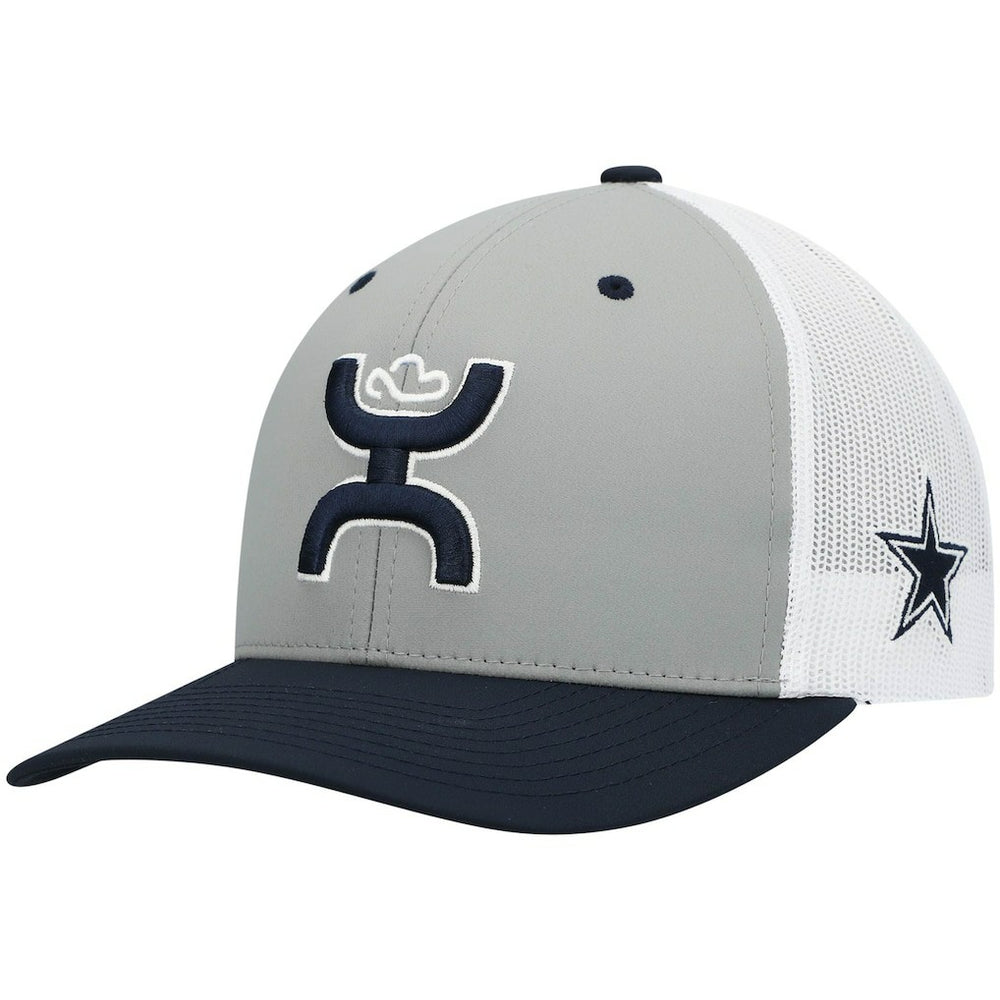 Dallas Cowboys HOOey Tri-Color H Trucker Snapback Hat - Gray/Navy Hats