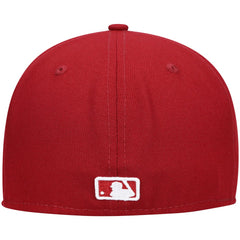 Milwaukee Brewers New Era White Logo 59FIFTY Fitted Hat - Cardinal Hats