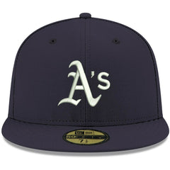 Athletics New Era White Logo 59FIFTY Fitted Hat - Navy Hats