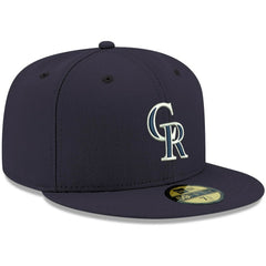 Colorado Rockies New Era White Logo 59FIFTY Fitted Hat - Navy Hats