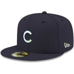 Chicago Cubs New Era White Logo 59FIFTY Fitted Hat - Navy Hats