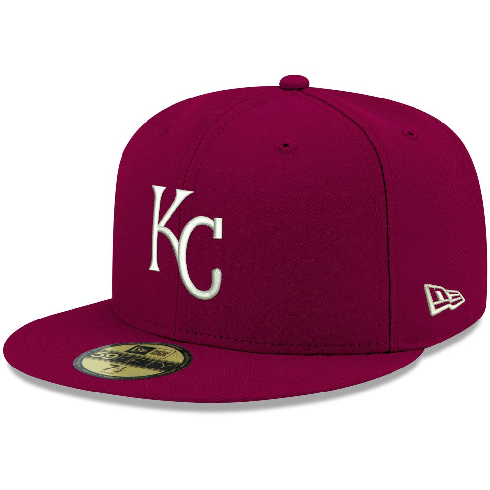 Kansas City Royals New Era White Logo 59FIFTY Fitted Hat - Cardinal Hats