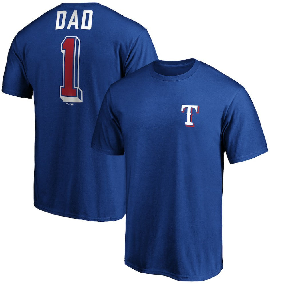 Texas Rangers Number One Dad T-Shirt - Royal T-shirts
