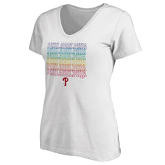 Philadelphia Phillies Women's City Pride V-Neck T-Shirt - White T-shirts