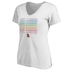 St. Louis Cardinals Women's City Pride V-Neck T-Shirt - White T-shirts