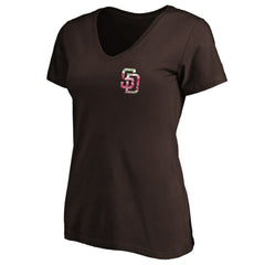 San Diego Padres Women's Mother's Day V-Neck T-Shirt - Brown T-shirts
