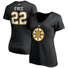 Willie O'Ree Boston Bruins Fanatics Women's Authentic Stack Retired Player Name & Number V-Neck T-Shirt - Black | US 4217237