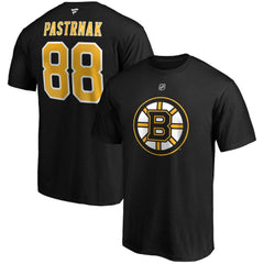 David Pastrnak Boston Bruins Fanatics B&T Name and Number T-Shirt - Black | US 4218052