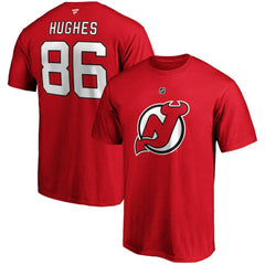 Jack Hughes New Jersey Devils Fanatics Big & Tall Name & Number T-Shirt - Red | US 4218055