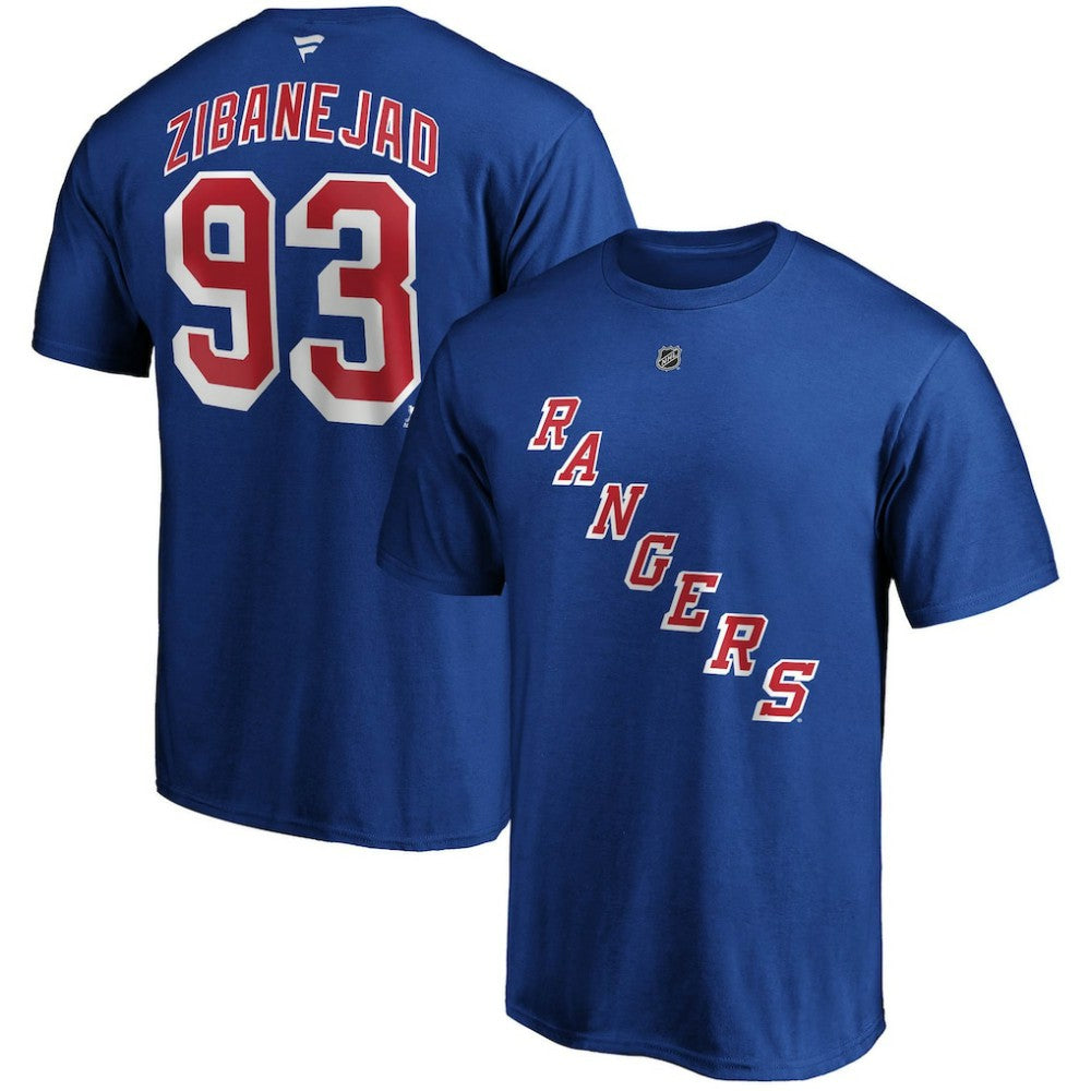 Mika Zibanejad New York Rangers Fanatics Big & Tall Name & Number T-Shirt - Blue | US 4218056