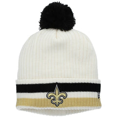 New Orleans Saints New Era Youth Retro Cuffed Knit Hat with Pom - White Hats