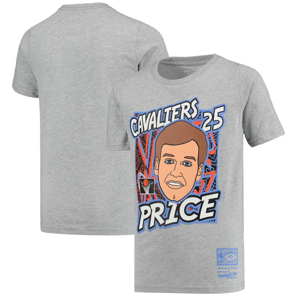 Mark Price Cleveland Cavaliers Youth Hardwood Classics King of the Court Player T-Shirt Gray - Mitchell & Ness