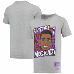 Tracy McGrady Toronto Raptors Youth Hardwood Classics King of the Court Player T-Shirt Gray - Mitchell & Ness