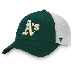 Athletics Fanatics Team Core Unstructured Trucker Adjustable Hat - Green/White Hats