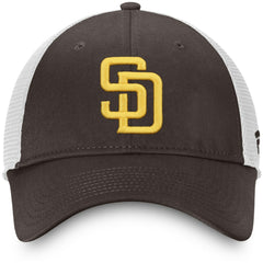 San Diego Padres Fanatics Team Core Unstructured Trucker Adjustable Hat - Brown/White Hats