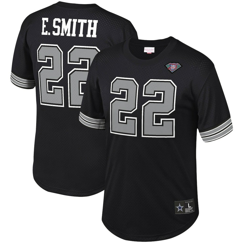 Emmitt Smith Dallas Cowboys Retired Player Name & Number Mesh Top - Black Tops