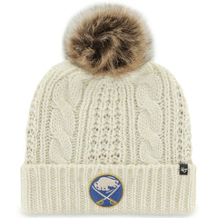 Buffalo Sabres '47 Women's Meeko Cuffed Knit Hat with Pom - White | US 4237047