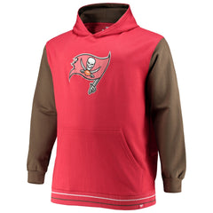 Tampa Bay Buccaneers Big & Tall Block Party Pullover Hoodie - Red/Pewter Hoodies