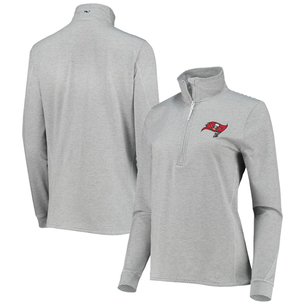 Tampa Bay Buccaneers Vineyard Vines Women's Sankaty Shep Half-Zip Pullover Top - Heather Gray Pullover