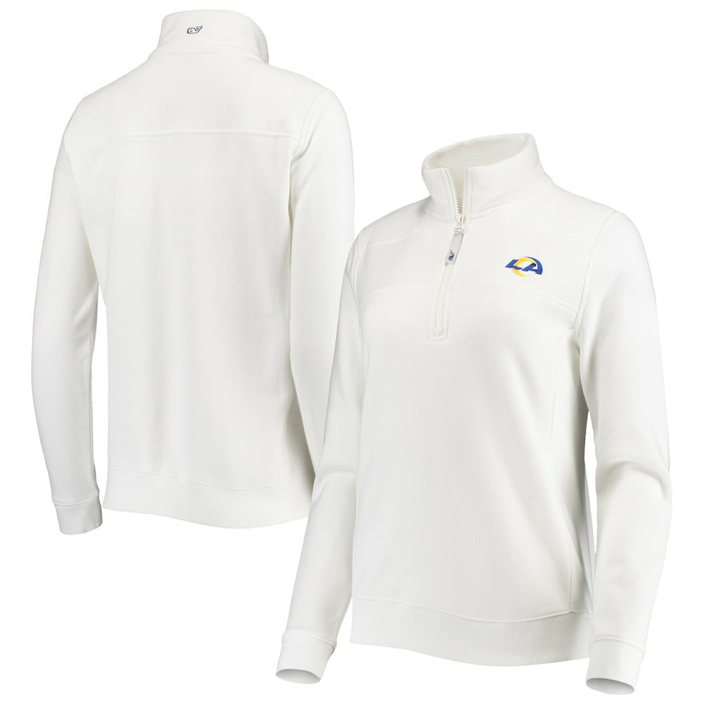 Los Angeles Rams Vineyard Vines Women's Shep Shirt Quarter-Zip Sweatshirt - White Sweatshirts