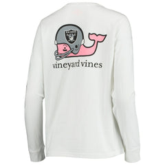 Las Vegas Raiders Vineyard Vines Women's Helmet Long Sleeve T-Shirt - White T-shirts