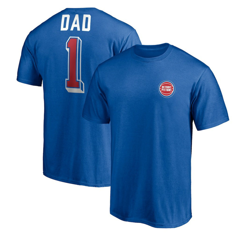 Detroit Pistons Number One Dad T-Shirt Royal outlet