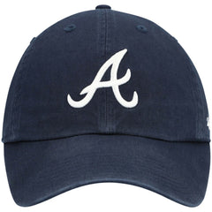 Atlanta Braves '47 Youth Team Logo Clean Up Adjustable Hat - Navy Hats
