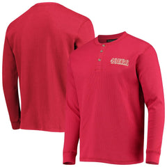 San Francisco 49ers Dunbrooke Logo Maverick Thermal Henley Long Sleeve T-Shirt - Scarlet T-shirts