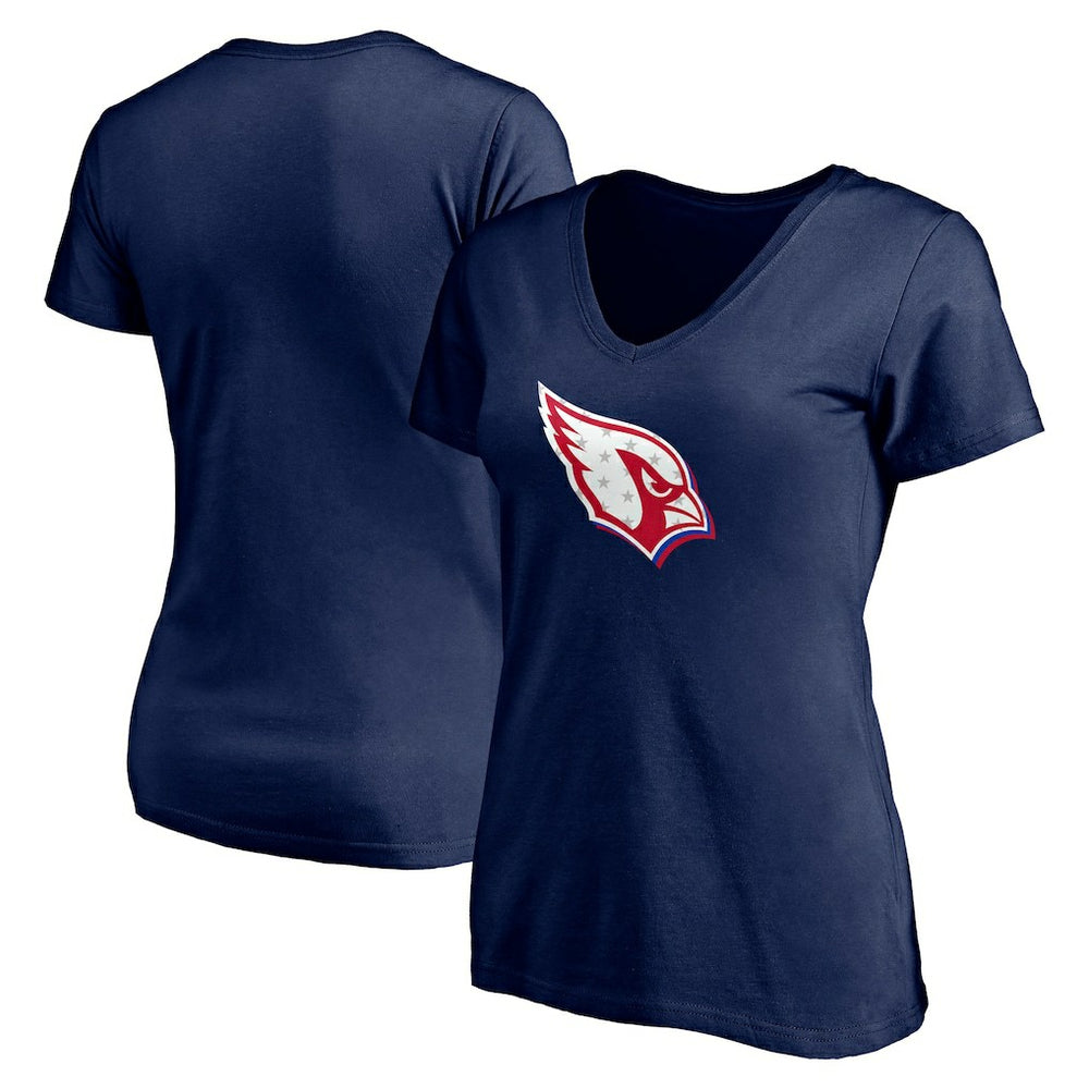 Arizona Cardinals Women's Red White and Team V-Neck T-Shirt - Navy T-shirts