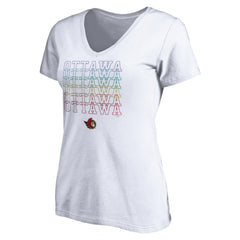 Ottawa Senators Women's City Pride V-Neck T-Shirt - White | US 4257441