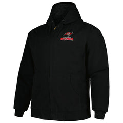 Tampa Bay Buccaneers Dunbrooke Big & Tall Dakota Canvas Hoodie Full-Zip Jacket - Black Hoodies