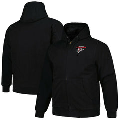 Atlanta Falcons Dunbrooke Big & Tall Dakota Canvas Hoodie Full-Zip Jacket - Black Hoodies