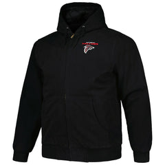 Atlanta Falcons Dunbrooke Big & Tall Dakota Canvas Hoodie Full-Zip Jacket - Black Hoodies