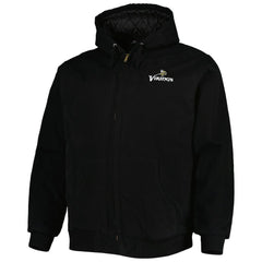 Minnesota Vikings Dunbrooke Big & Tall Dakota Canvas Hoodie Full-Zip Jacket - Black Hoodies