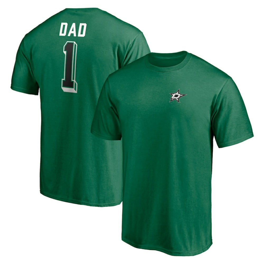 Dallas Stars Number One Dad Logo T-Shirt - Green | US 4258757