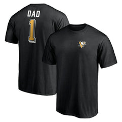 Pittsburgh Penguins Number One Dad Logo T-Shirt - Black | US 4258770
