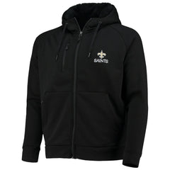 New Orleans Saints Dunbrooke Shag Tri-Blend Full-Zip Raglan Hoodie - Black Hoodies