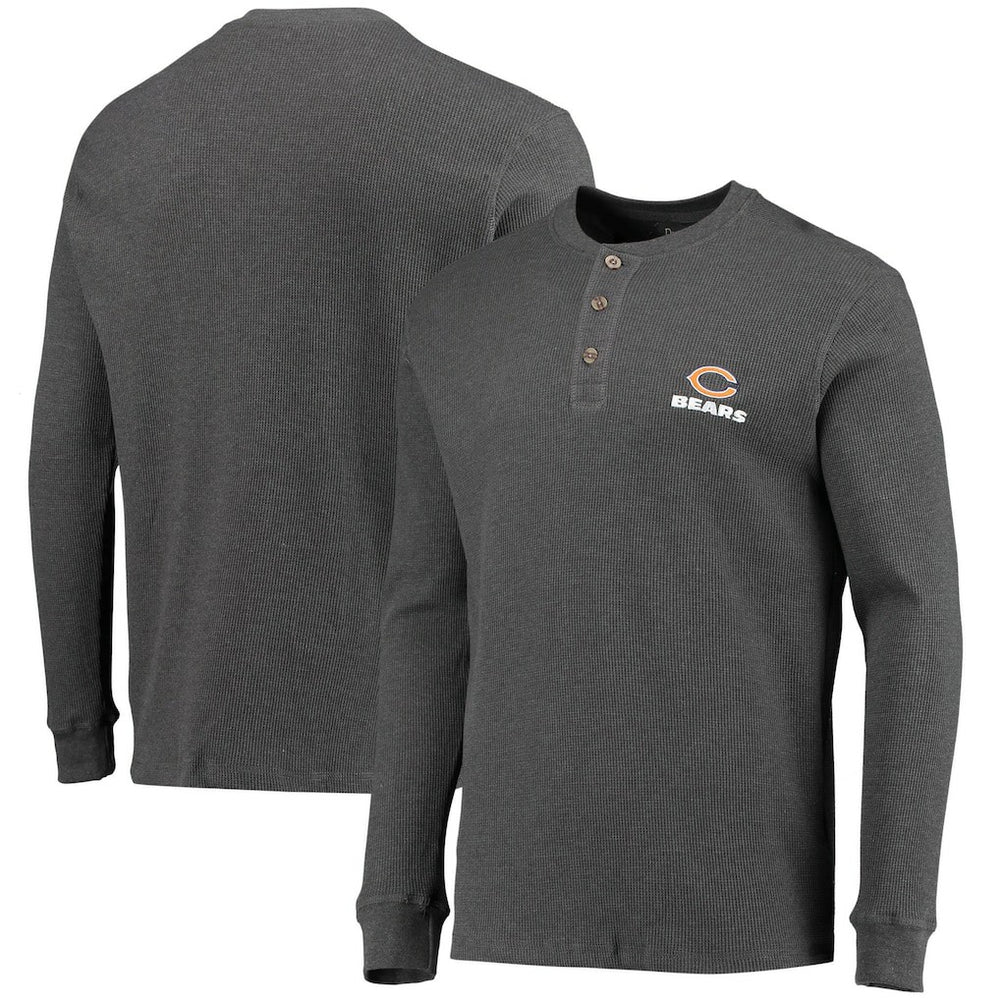 Chicago Bears Dunbrooke Logo Maverick Thermal Henley Long Sleeve T-Shirt - Heathered Gray T-shirts