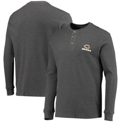 Chicago Bears Dunbrooke Logo Maverick Thermal Henley Long Sleeve T-Shirt - Heathered Gray T-shirts