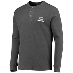 Chicago Bears Dunbrooke Logo Maverick Thermal Henley Long Sleeve T-Shirt - Heathered Gray T-shirts