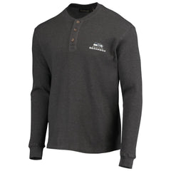 Seattle Seahawks Dunbrooke Logo Maverick Thermal Henley Long Sleeve T-Shirt - Heathered Gray T-shirts