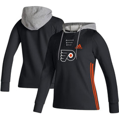 Philadelphia Flyers adidas Women's Skate Lace AEROREADY Pullover Hoodie - Black | US 4259692