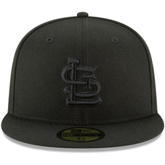 St. Louis Cardinals New Era Black on Black 59FIFTY Fitted Hat - Black Hats