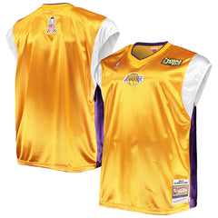 Los Angeles Lakers Hardwood Classics Big & Tall On-Court Shooting V-Neck Shirt Gold/Purple - Mitchell & Ness