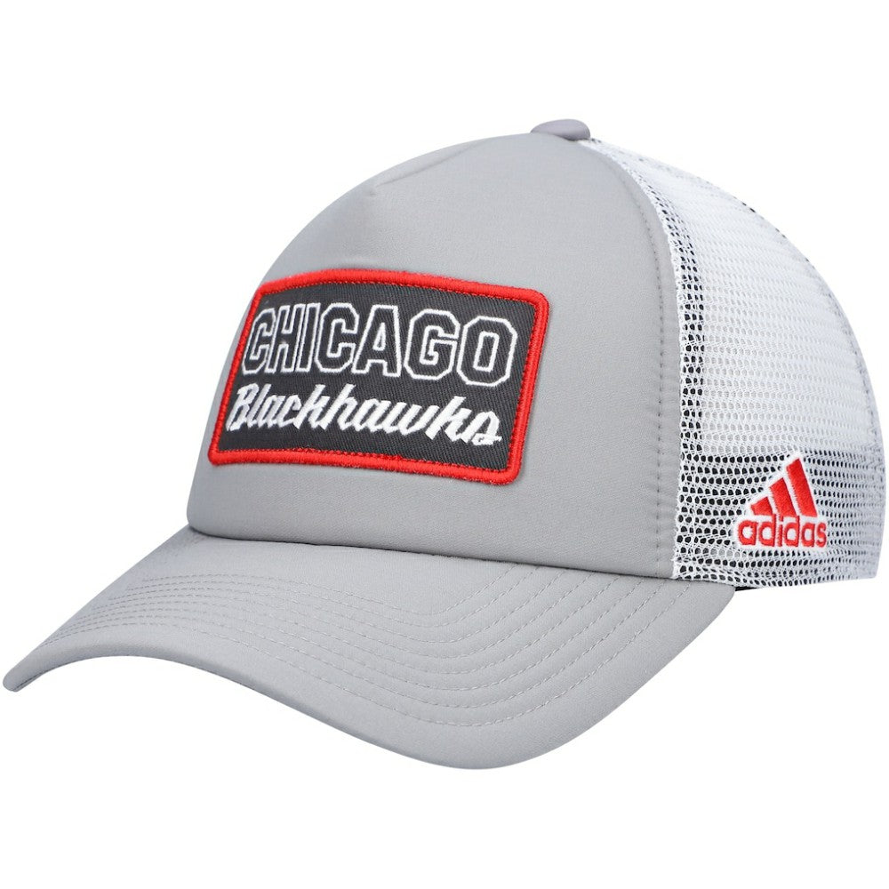 Chicago Blackhawks adidas Locker Room Foam Trucker Snapback Hat - Gray/White | US 4265621
