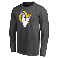 Los Angeles Rams Big & Tall Primary Logo Long Sleeve T-Shirt - Heathered Charcoal T-shirts