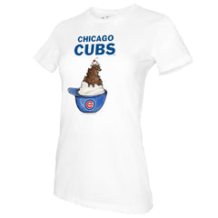 Chicago Cubs Tiny Turnip Women's Sundae Helmet T-Shirt - White T-shirts