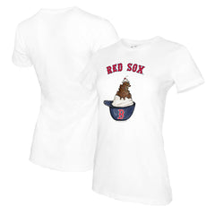 Boston Red Sox Tiny Turnip Women's Sundae Helmet T-Shirt - White T-shirts