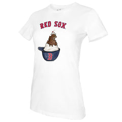 Boston Red Sox Tiny Turnip Women's Sundae Helmet T-Shirt - White T-shirts